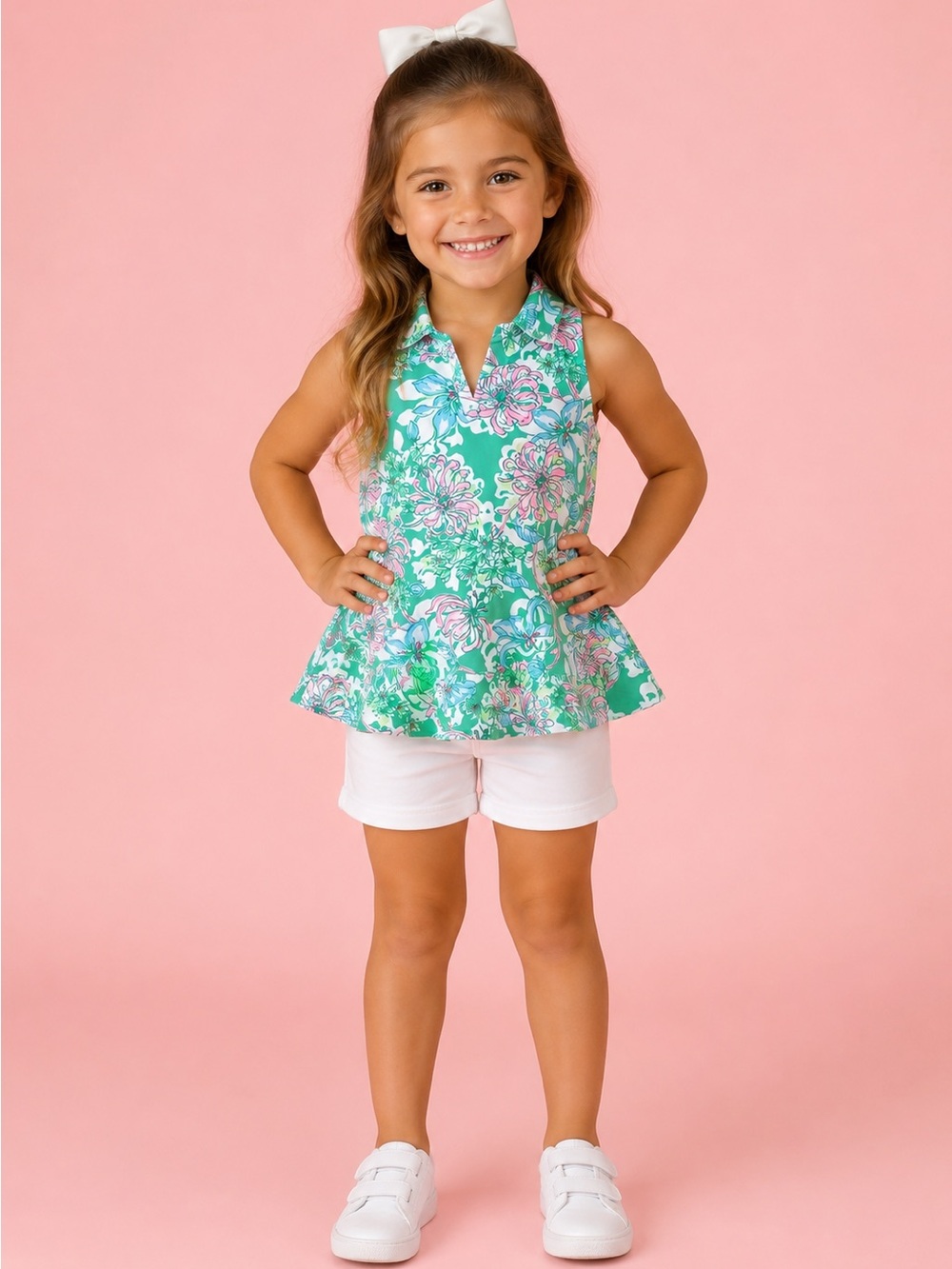 Lilly Pulitzer Girls  Sz S  Luxletic BLOSSOM  DANIA DRESS &  Shorts UPF50